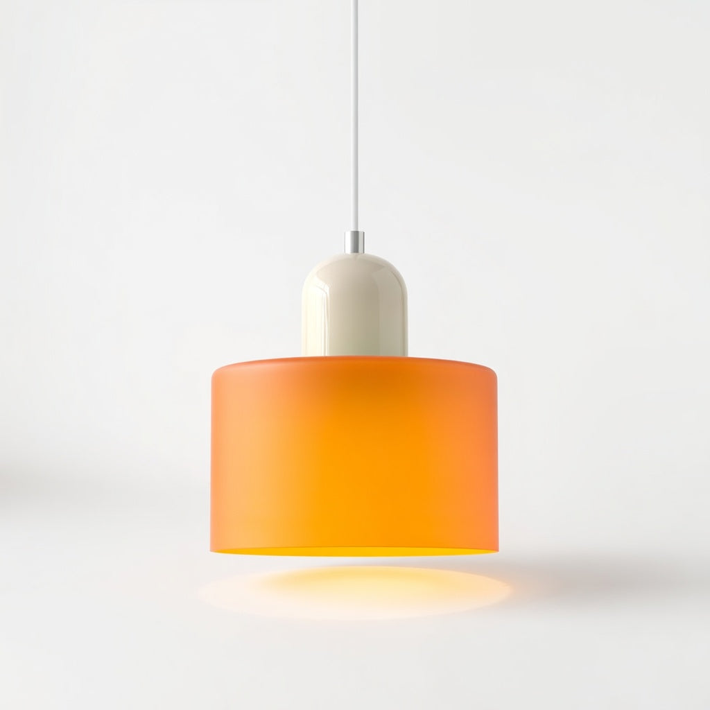 Lismeno | Élégante Lampe Suspendue Rétro en Verre Orange et Vert