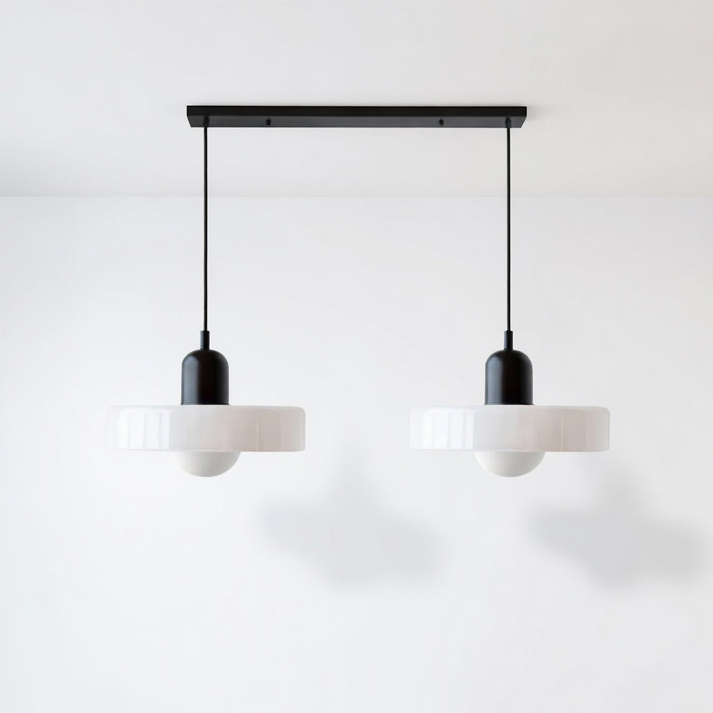 LucconGlass | Élégante Lampe Suspendue Double en Verre Moderne