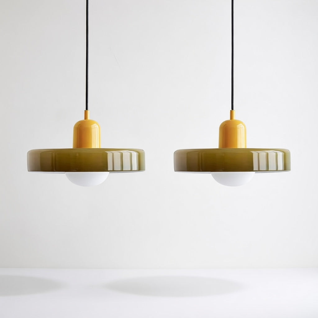 LucconGlass | Élégante Lampe Suspendue Double en Verre Moderne