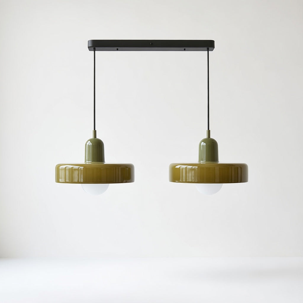 LucconGlass | Élégante Lampe Suspendue Double en Verre Moderne