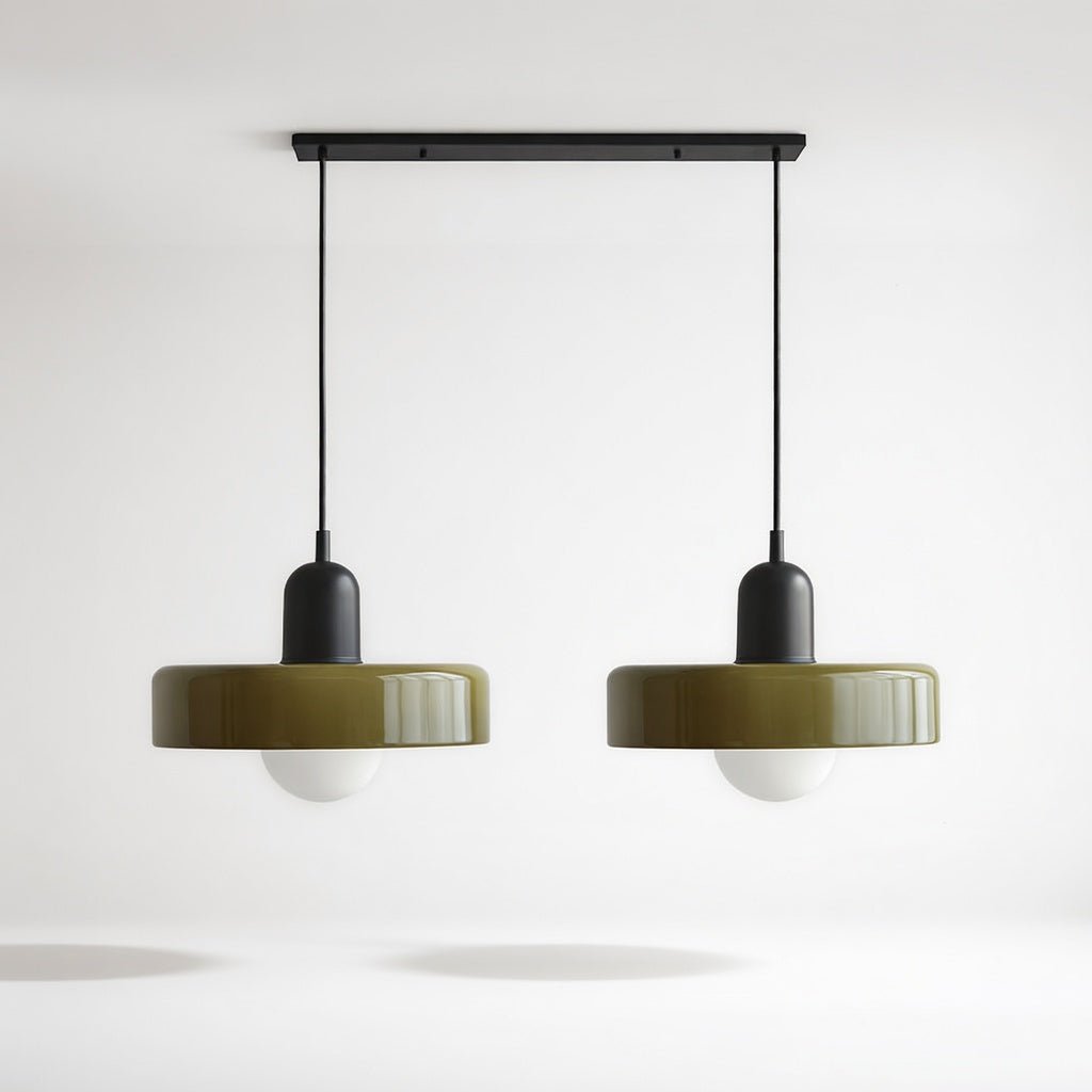 LucconGlass | Élégante Lampe Suspendue Double en Verre Moderne