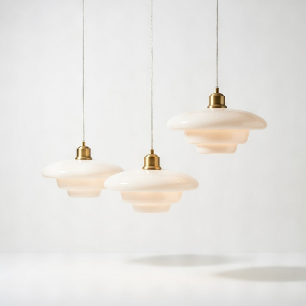 LumièreSereine | Élégante Lampe Suspendue en Verre pour Salle à Manger