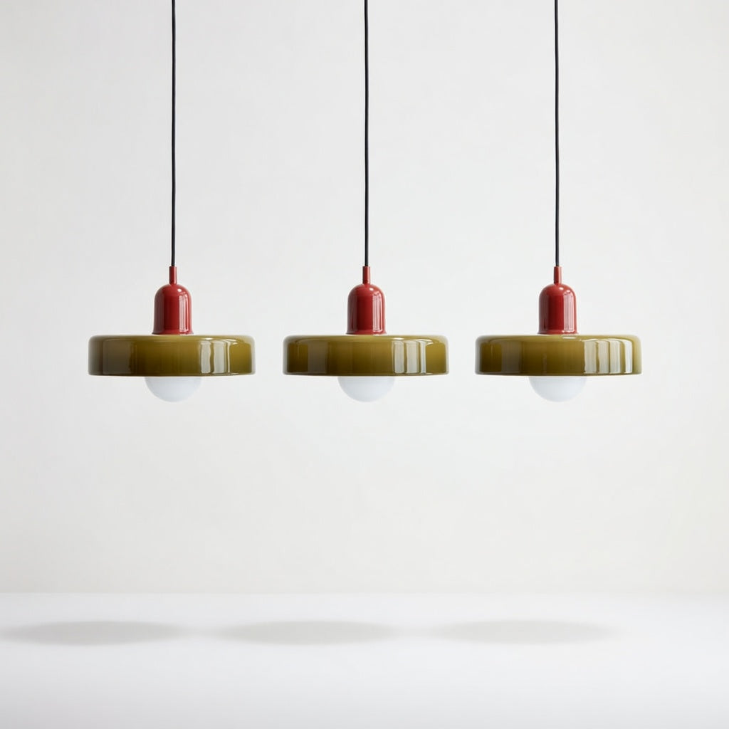Luminara | Élégante Suspension Luminaire en Verre Moderne à Trois Abat-jours