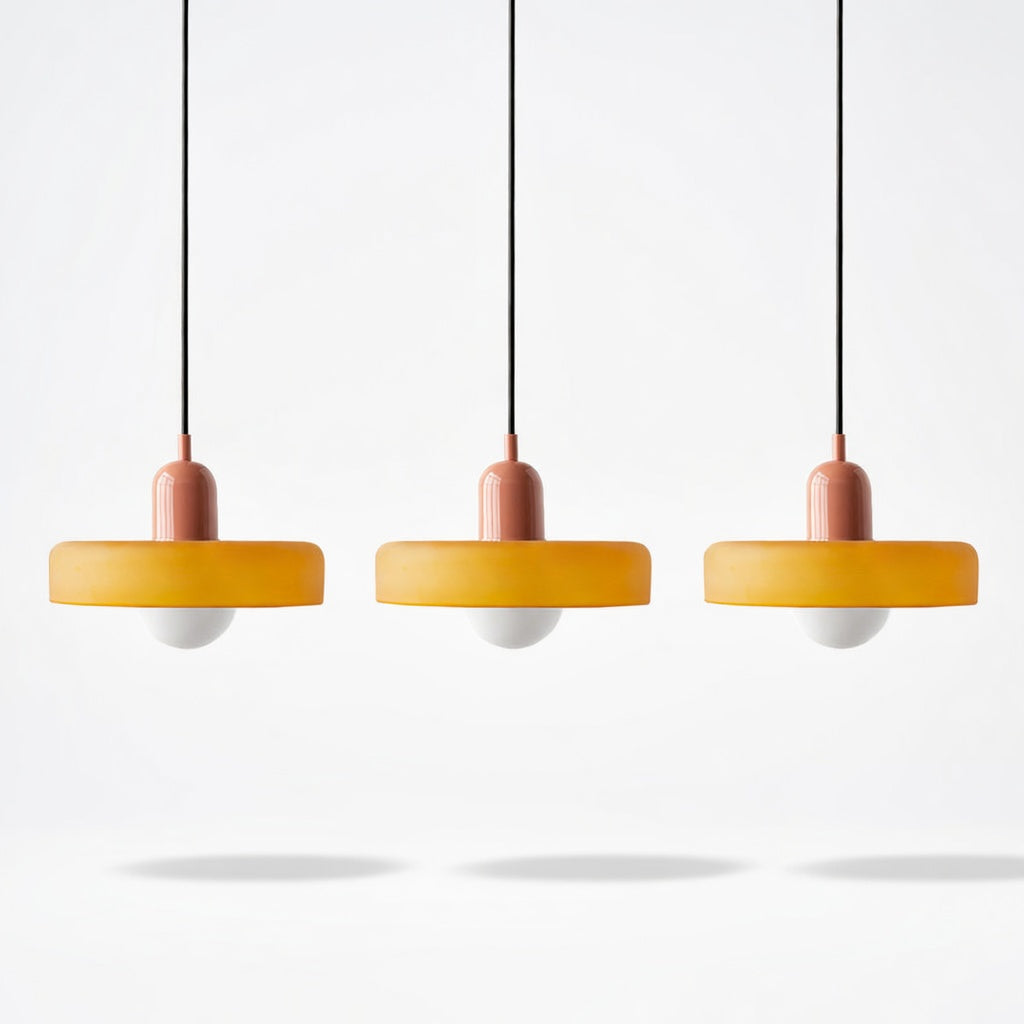 Luminara | Élégante Suspension Luminaire en Verre Moderne à Trois Abat-jours