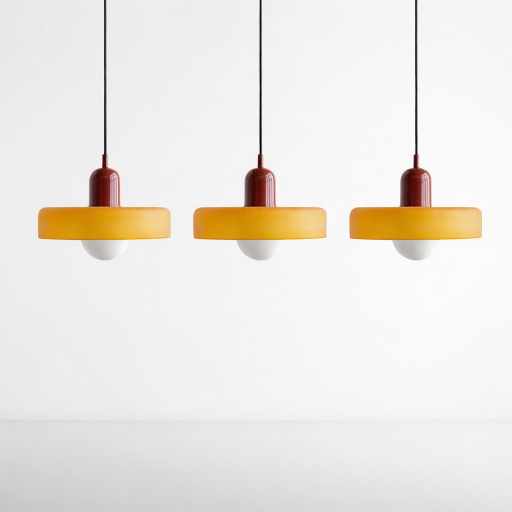Luminara | Élégante Suspension Luminaire en Verre Moderne à Trois Abat-jours