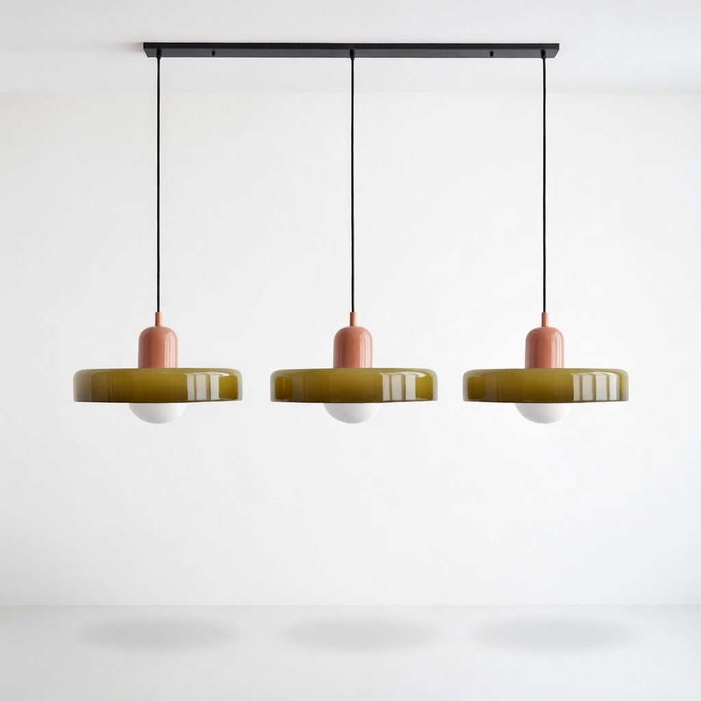 Luminara | Élégante Suspension Luminaire en Verre Moderne à Trois Abat-jours