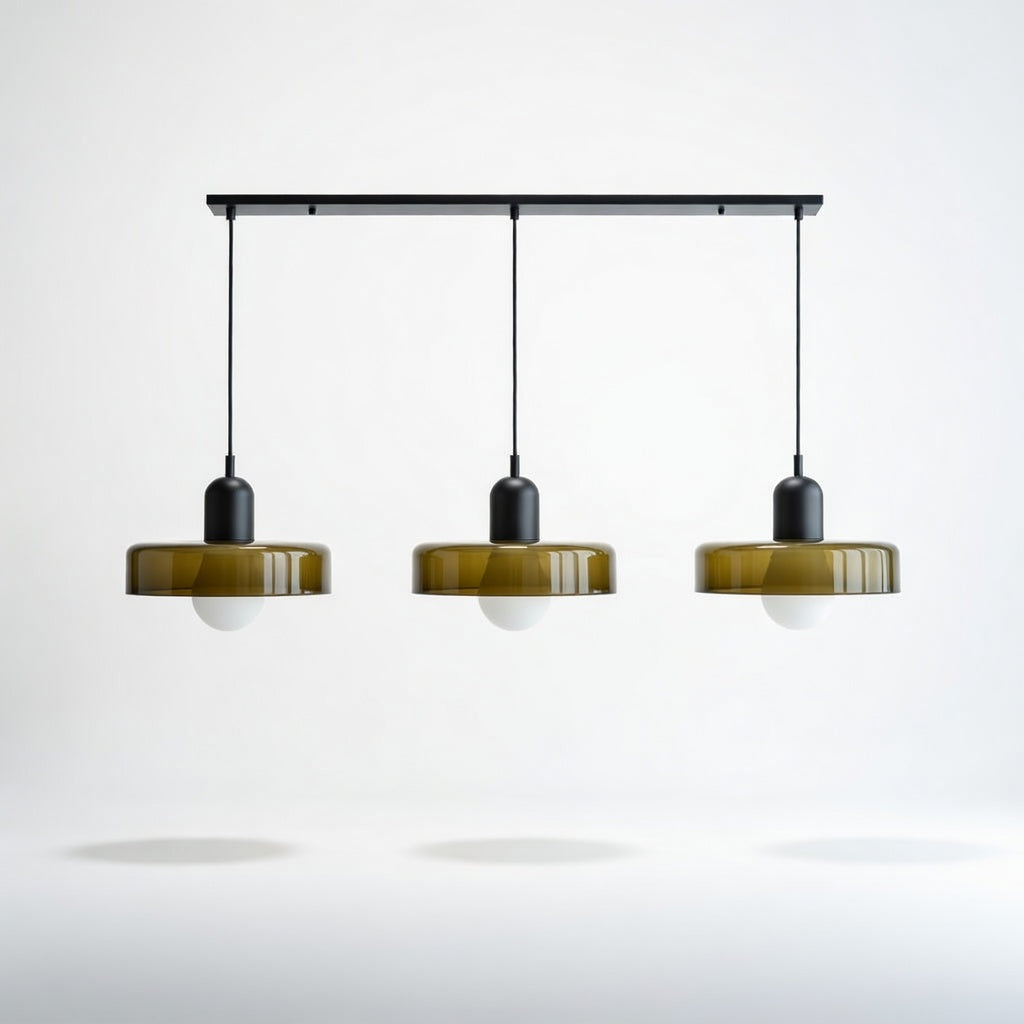 Luminara | Élégante Suspension Luminaire en Verre Moderne à Trois Abat-jours