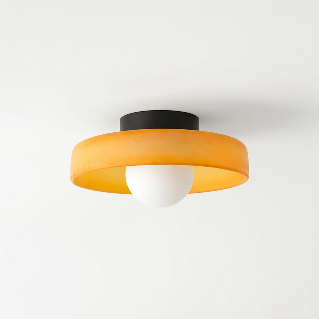 LumineuxDesign | Élégant Plafonnier LED en Verre Ambre pour Salon