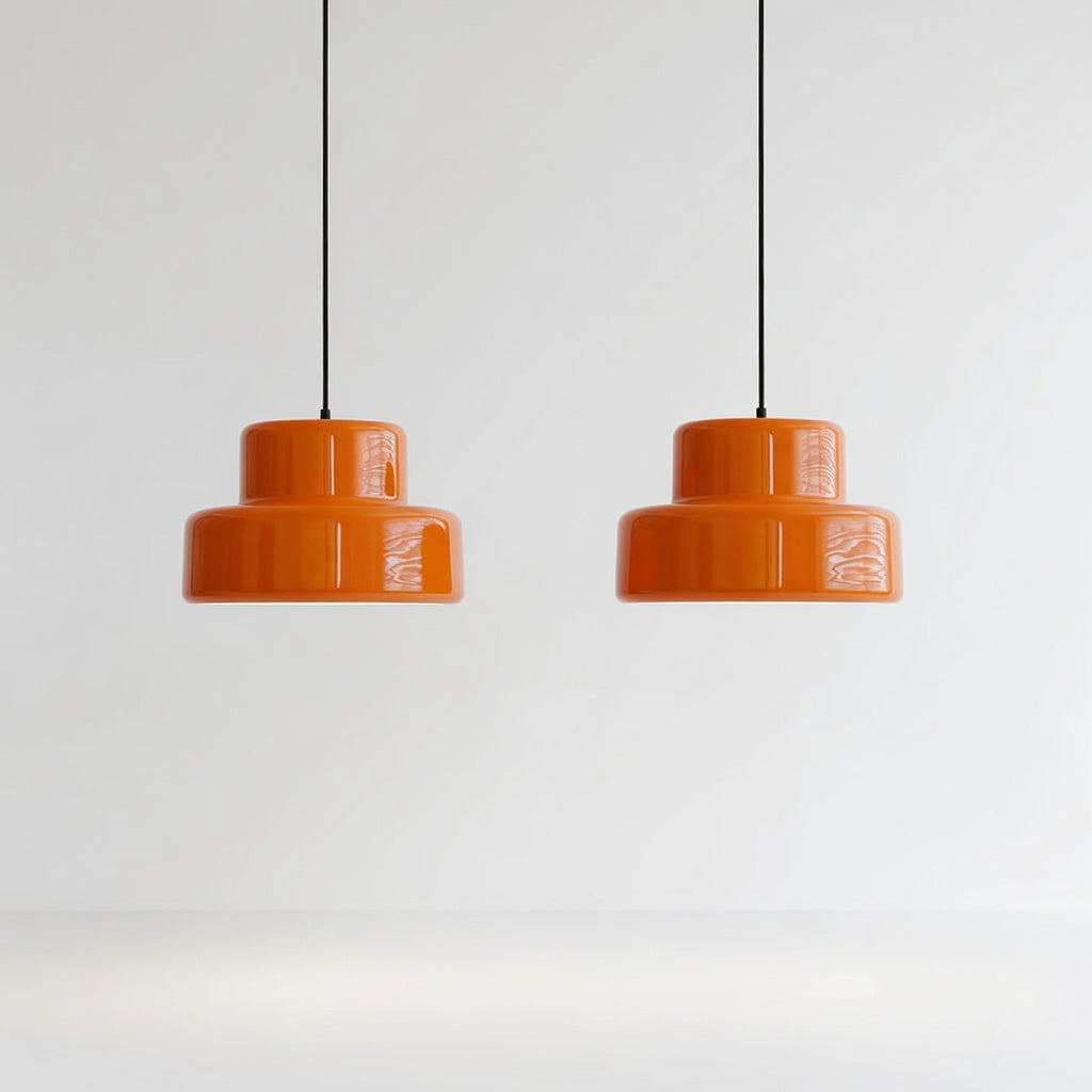 LumoCielo | Élégante Lampe Suspendue en Fer Orange pour Salle à Manger