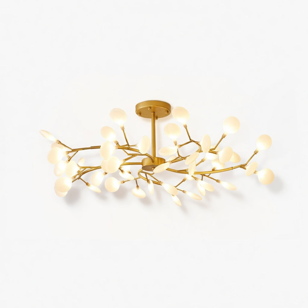 Lustre Arborescent | Élégant Design Noir et Or pour Intérieur