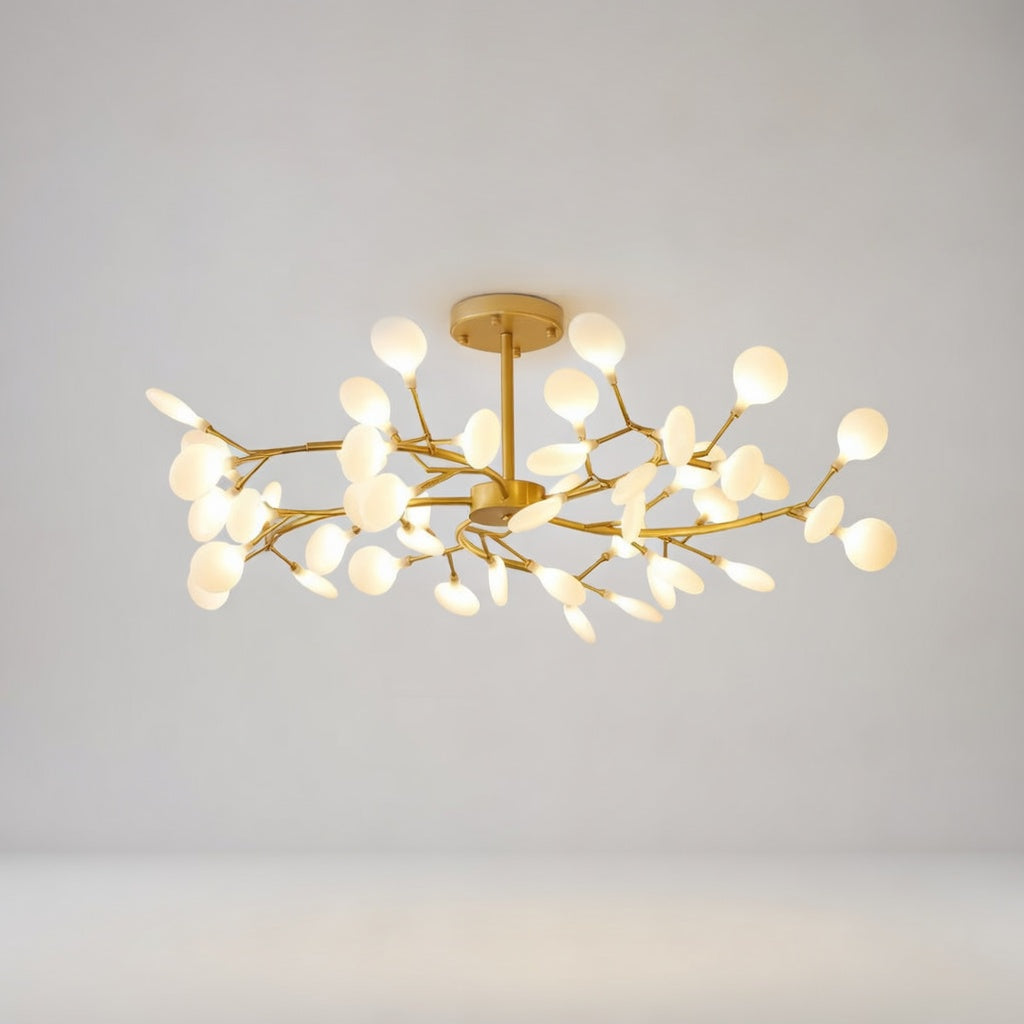 Lustre Arborescent | Élégant Design Noir et Or pour Intérieur