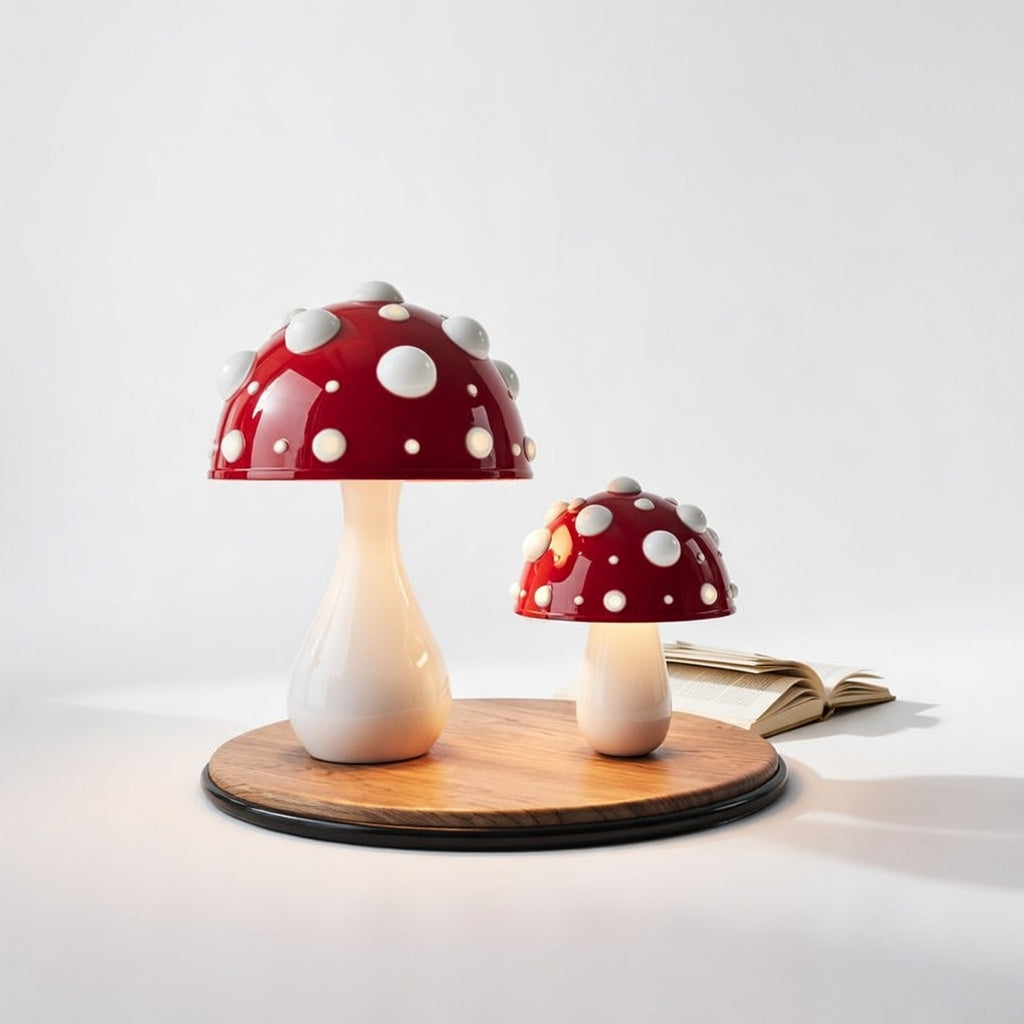 MushroomGlow | Élégante Lampe de Table Sans Fil Rechargeable LED