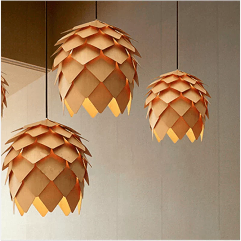 PineAura | Élégante Lampe à Suspension Naturelle pour Luminaire Chambre 5