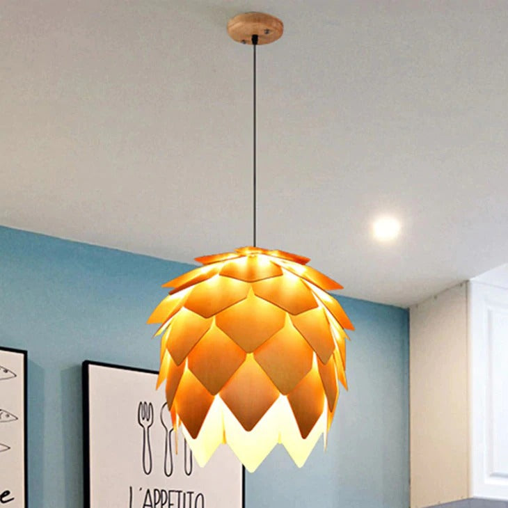 PineAura | Élégante Lampe à Suspension Naturelle pour Luminaire Chambre 6