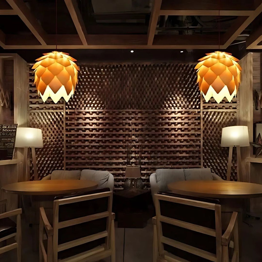 PineAura | Élégante Lampe à Suspension Naturelle pour Luminaire Chambre 7