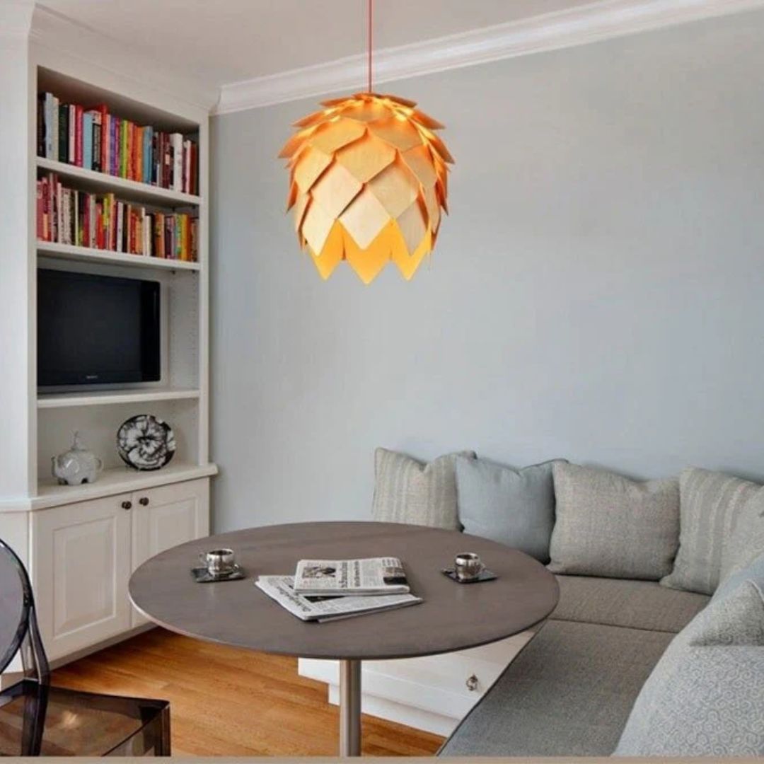 PineAura | Élégante Lampe à Suspension Naturelle pour Luminaire Chambre 8