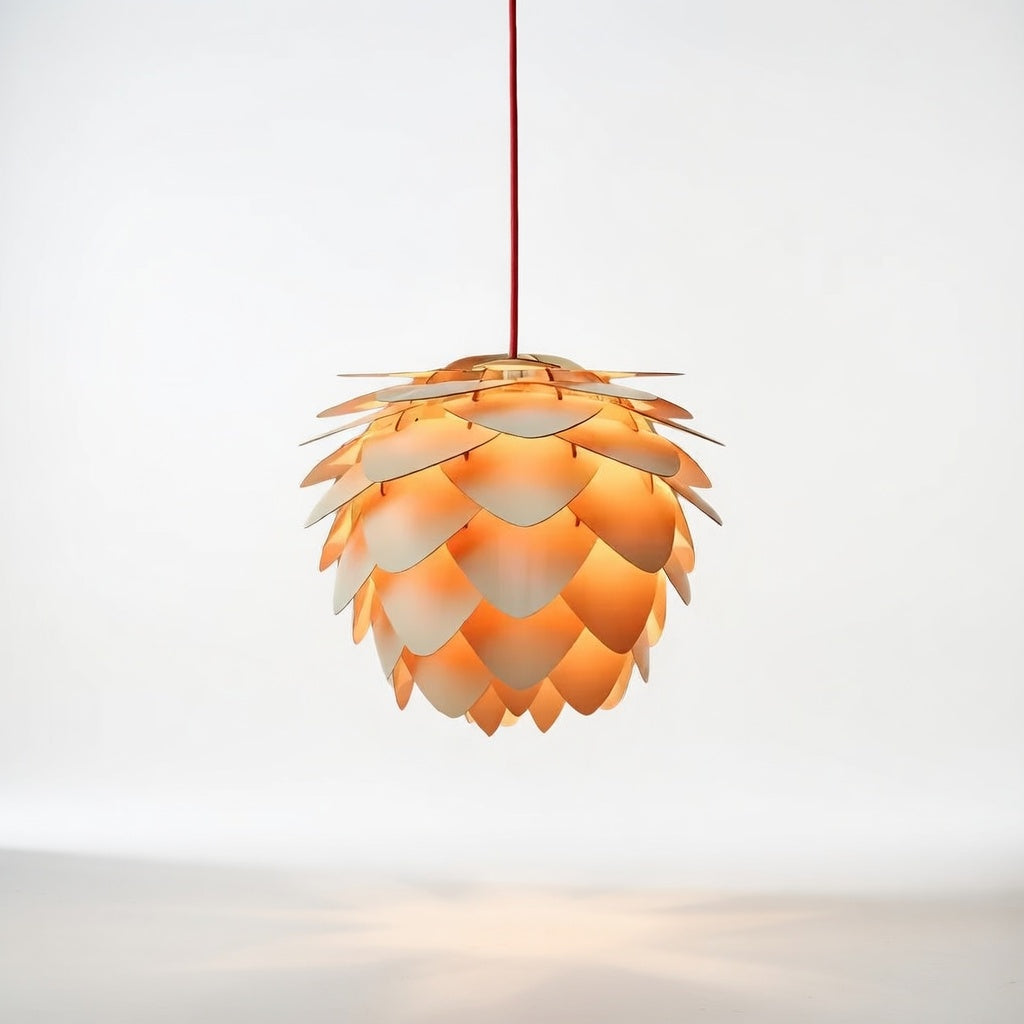 PineAura | Élégante Lampe à Suspension Naturelle pour Luminaire Chambre