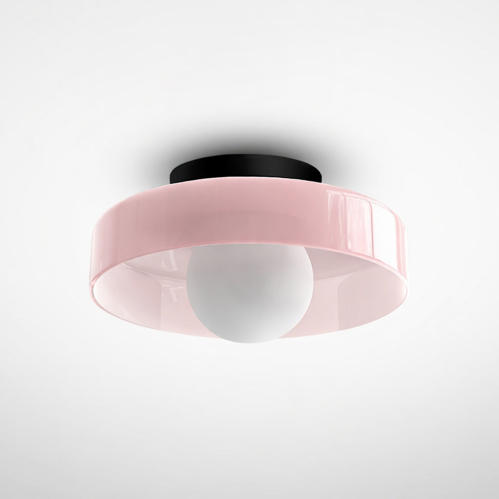 Plafonnier Design en Verre avec Éclairage Ambre | Luminaire Contemporain pour Salon et Chambre