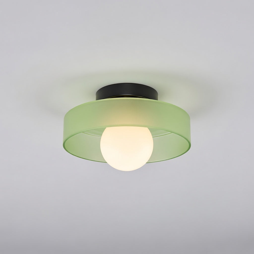 Plafonnier Design en Verre avec Éclairage Ambre | Luminaire Contemporain pour Salon et Chambre