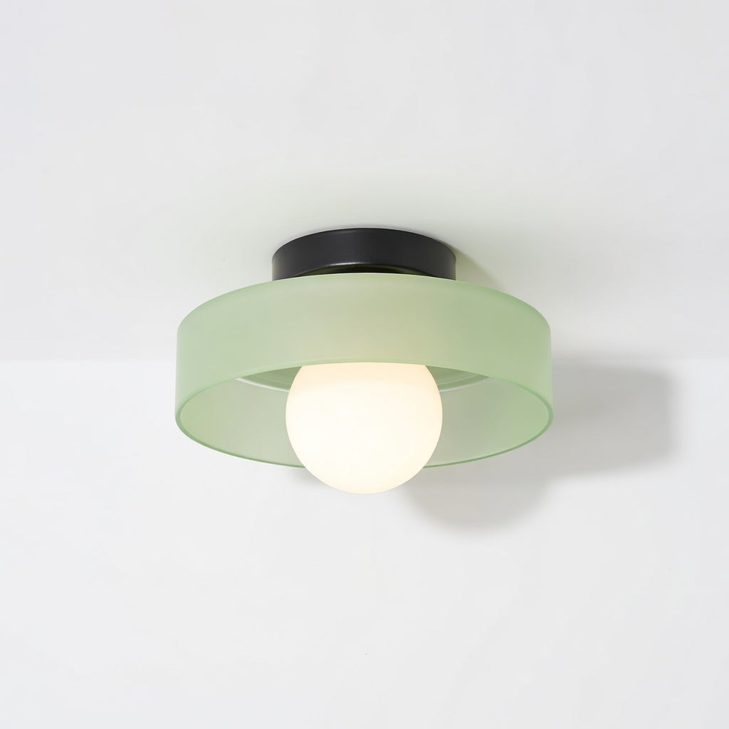 Plafonnier Design en Verre avec Éclairage Ambre | Luminaire Contemporain pour Salon et Chambre