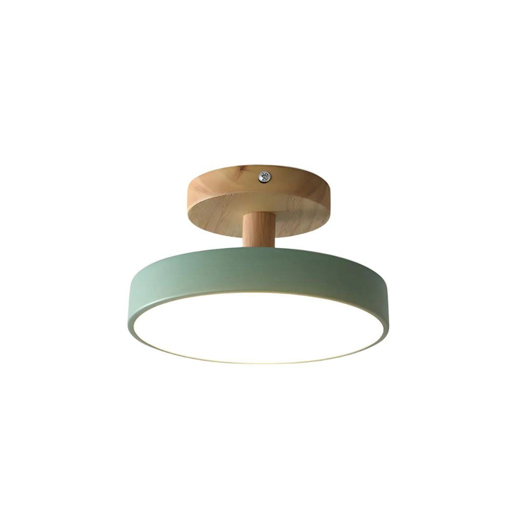 Plafonnier LED Design Compact en Bois et Métal | Éclairage Doux pour Petits Espaces 1