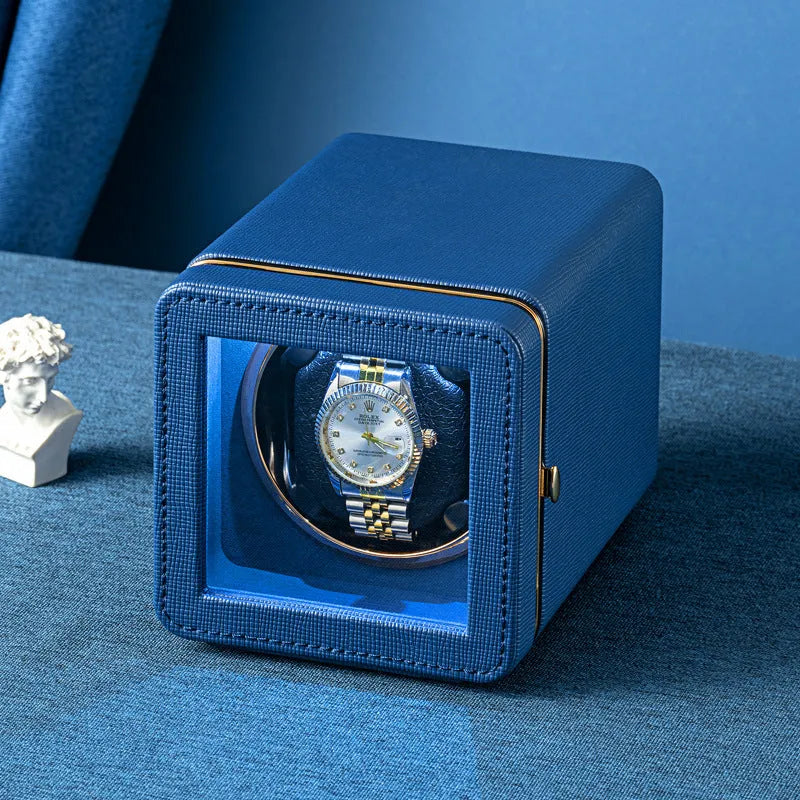 ÉlanHorloger | Remontoir Montre Cube Bleu Silencieux Mabuchi | Précision Durable