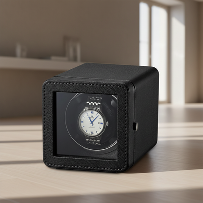 NovaCube | Remontoir Montre Cube Noir ABS – Silencieux | pour Mouvement Prolongé