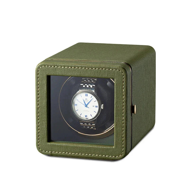 PulseLine | Remontoir Montre Cube Moderne Vert – Silencieux | Pour précision