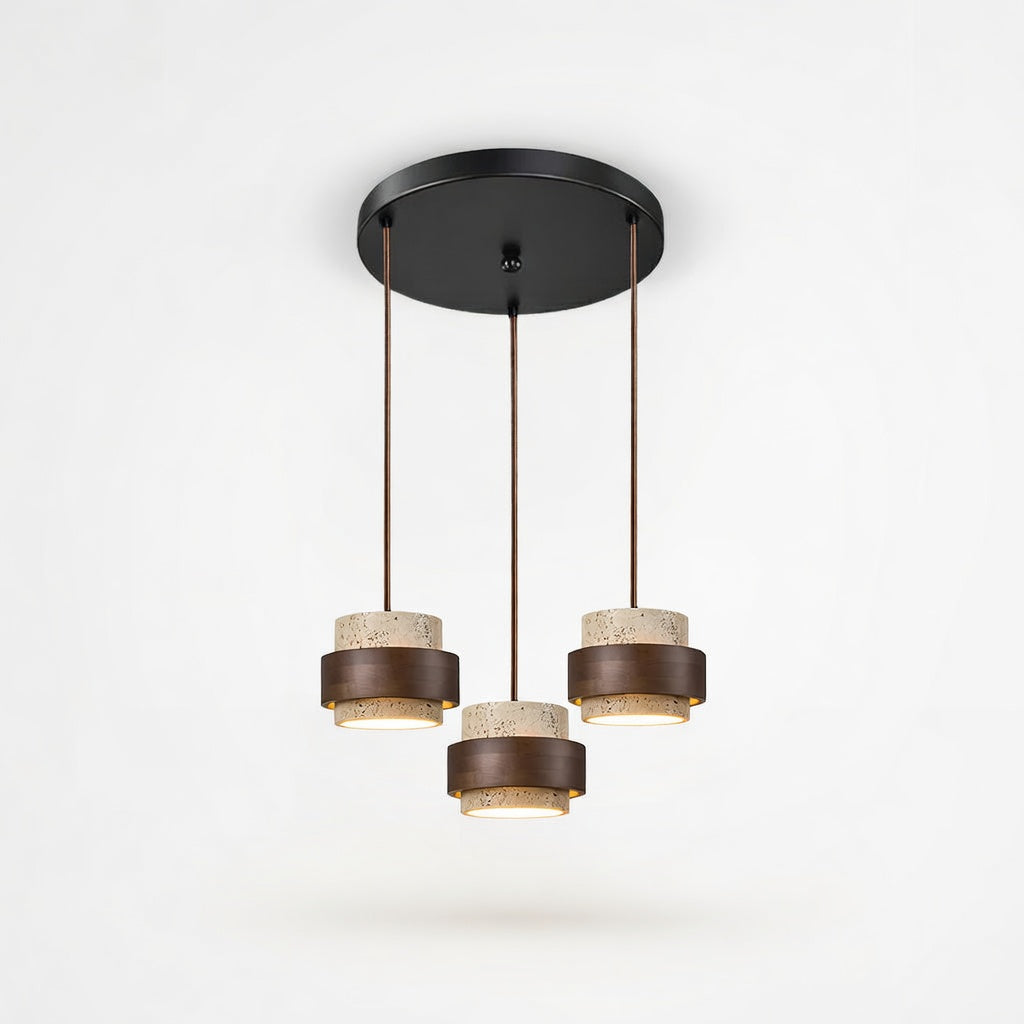 TravertineStyle | Élégante Suspension en Pierre Naturelle Contemporaine