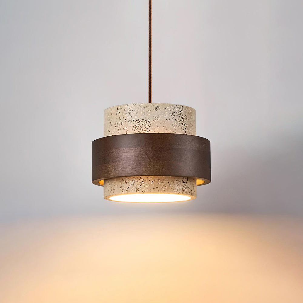 TravertineStyle | Élégante Suspension en Pierre Naturelle Contemporaine 2