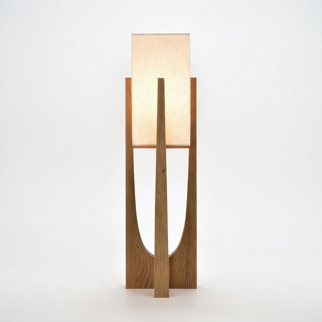 Velin | Élégant Lampadaire Design en Bois avec Éclairage LED