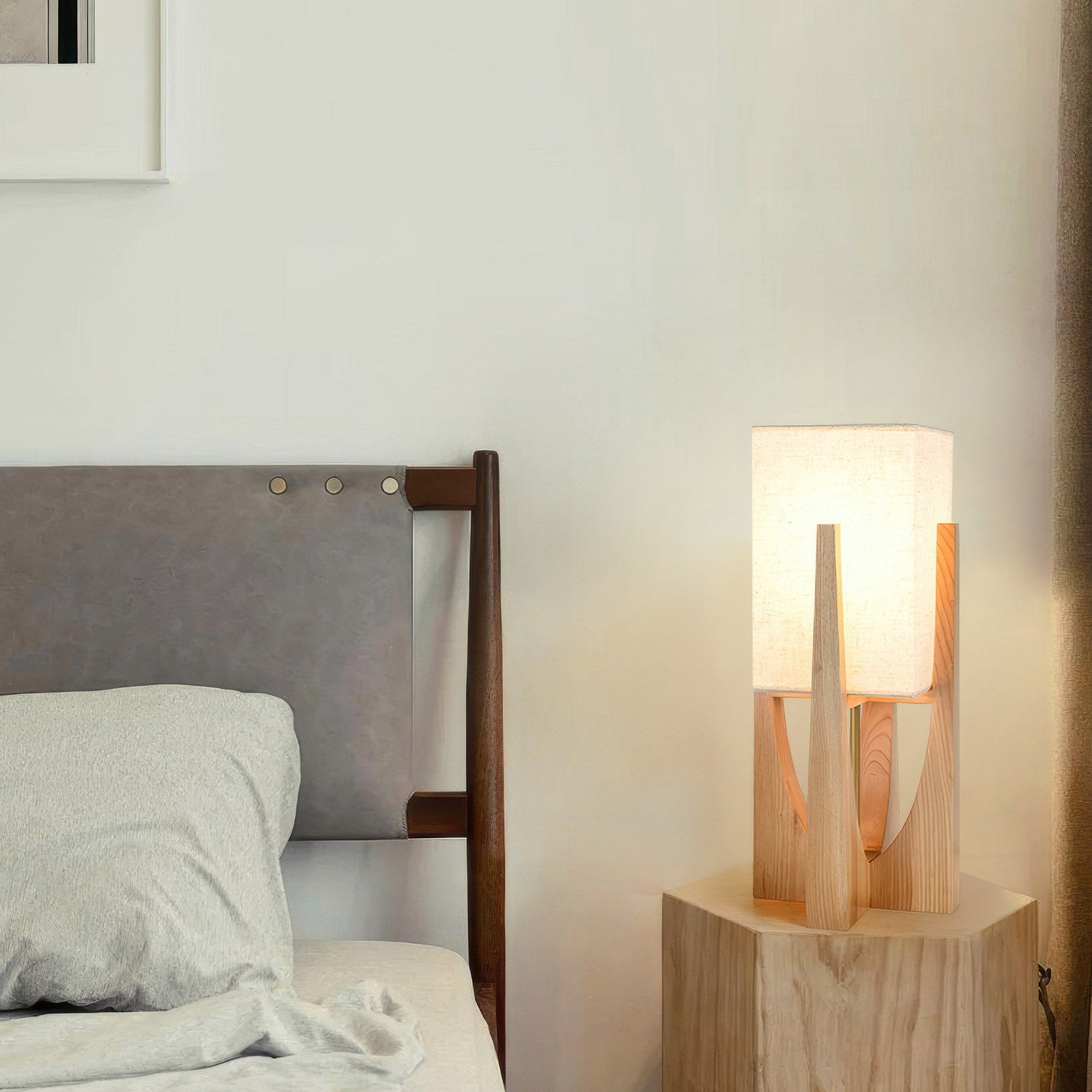 Velin | Élégant Lampadaire Design en Bois avec Éclairage LED 2