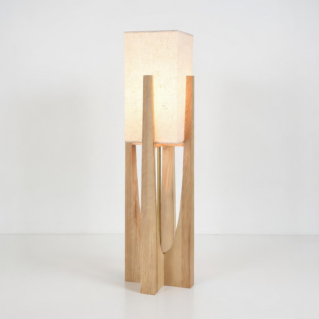 Velin | Élégant Lampadaire Design en Bois avec Éclairage LED