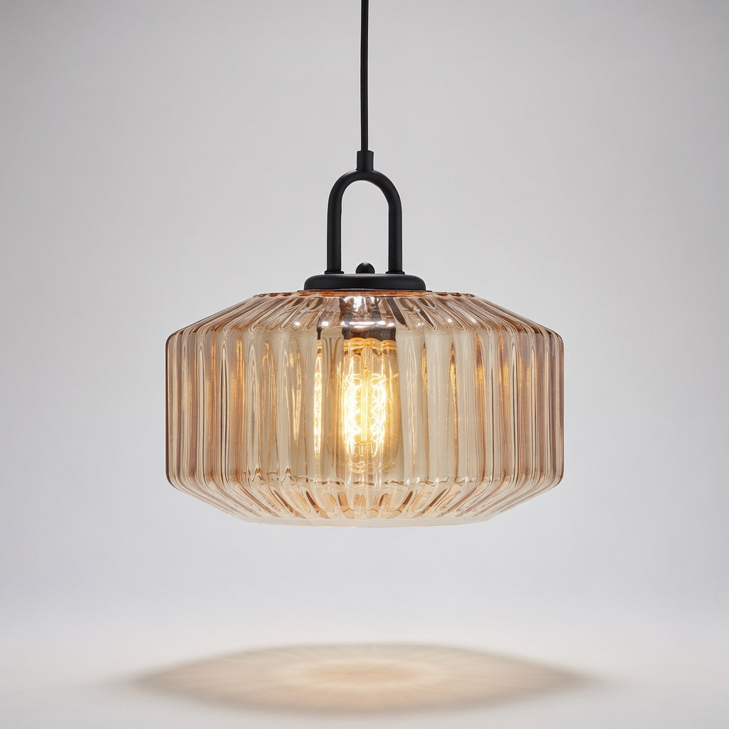 VerreLumineux | Élégante Lampe Suspendue en Verre Vert Moderne