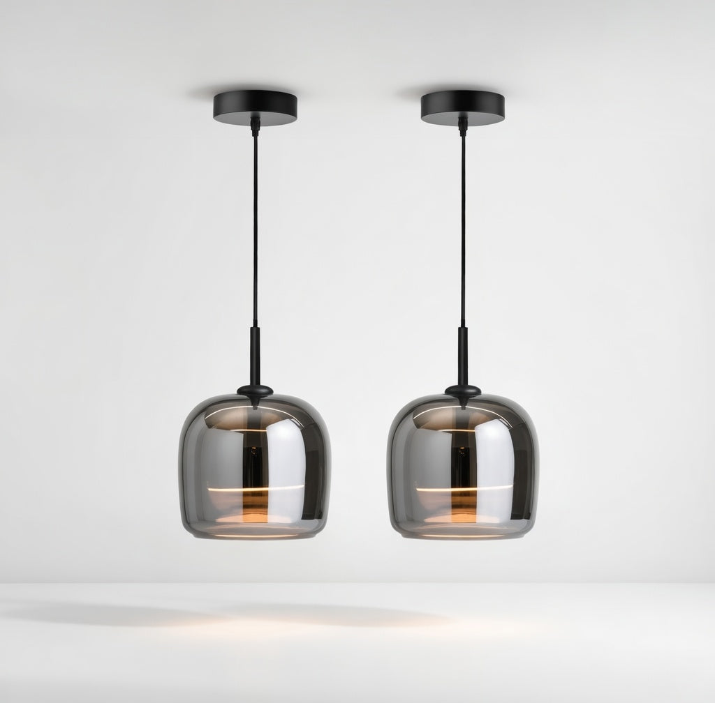 VerreLumineux | Élégante Lampe à Suspension en Verre pour Luminaire Chambre