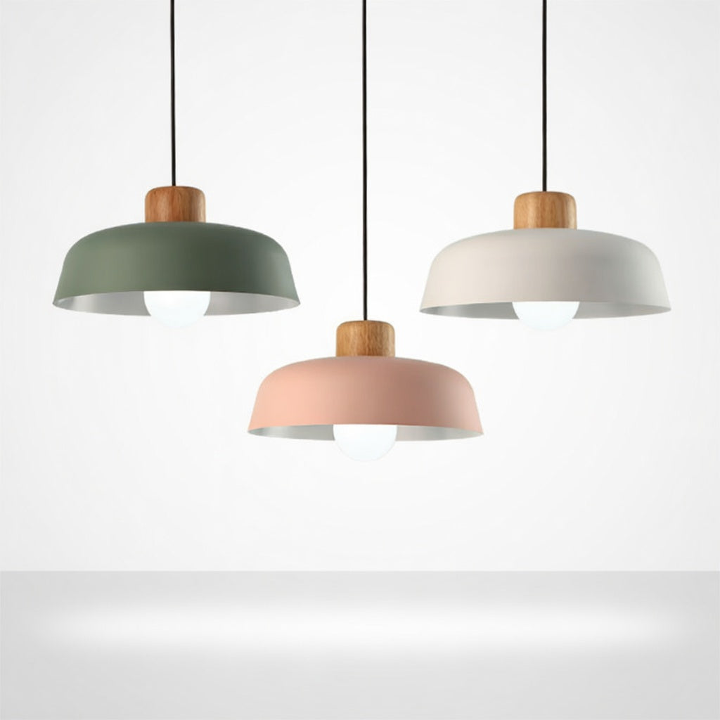 Wovo | Élégante Lampe Suspendue en Bois et Aluminium pour Cuisine