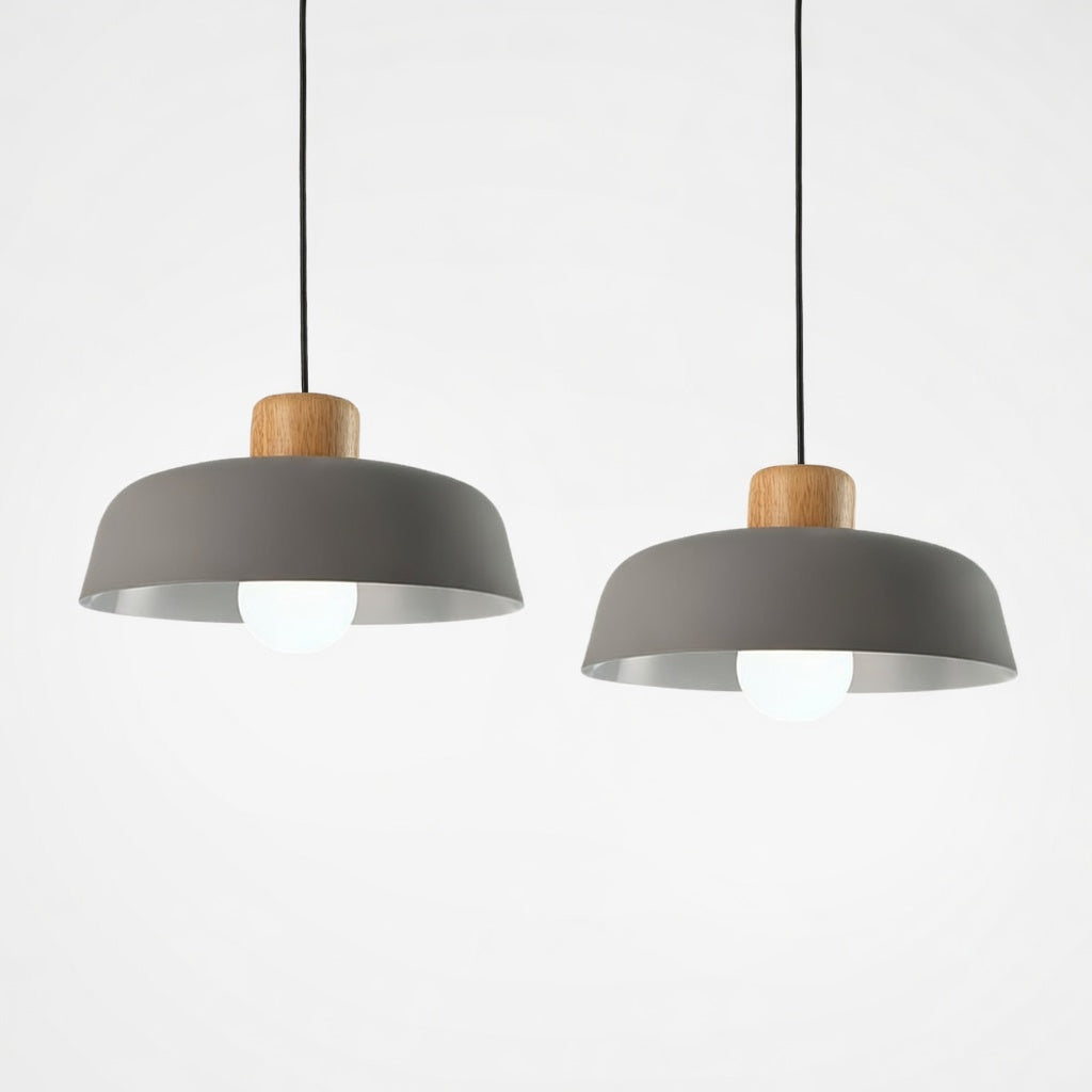 Wovo | Élégante Lampe Suspendue en Bois et Aluminium pour Cuisine