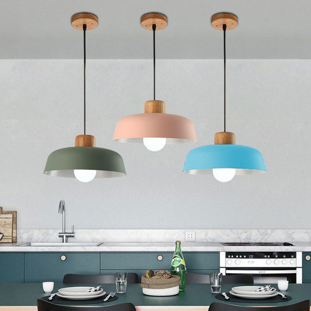 Wovo | Élégante Lampe Suspendue en Bois et Aluminium pour Cuisine 4