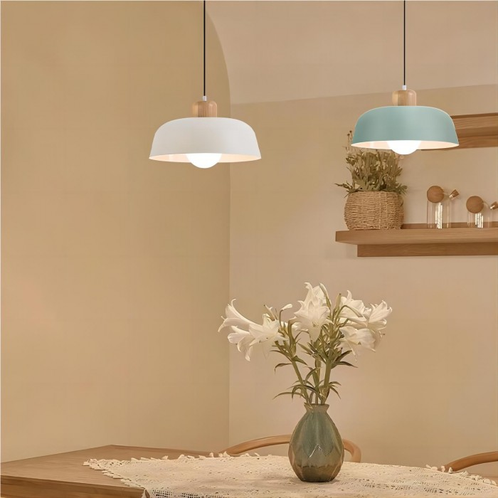 Wovo | Élégante Lampe Suspendue en Bois et Aluminium pour Cuisine 7