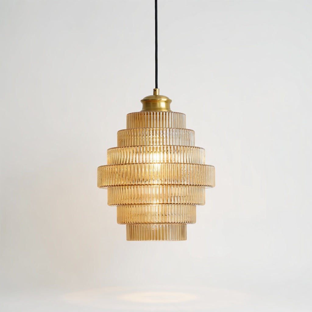 YolezzaGlass | Élégante Lampe Suspendue en Verre Ondulé Design Moderne