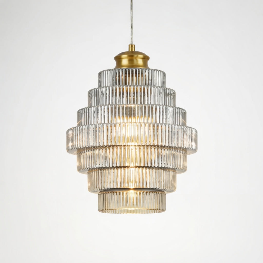 YolezzaGlass | Élégante Lampe Suspendue en Verre Ondulé Design Moderne