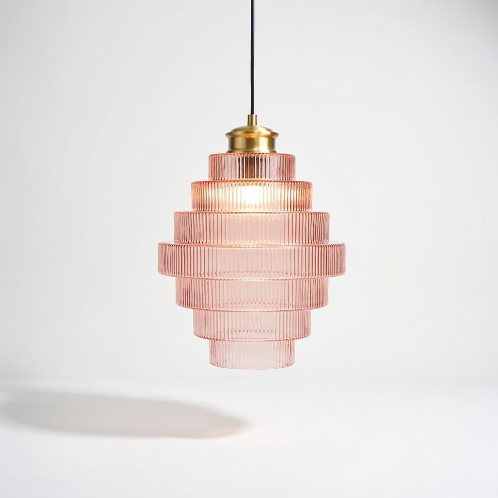 YolezzaGlass | Élégante Lampe Suspendue en Verre Ondulé Design Moderne