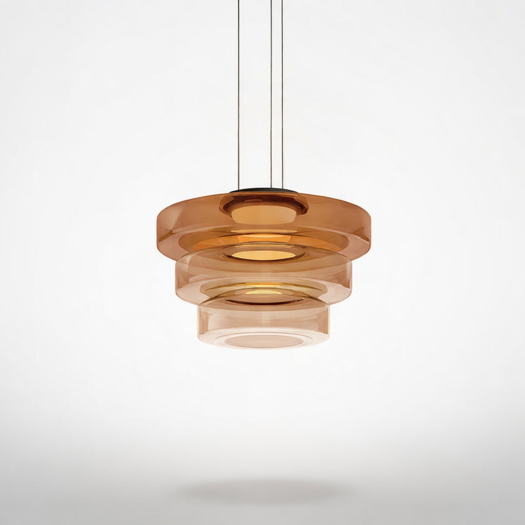 ZenorGlass | Élégante Lampe Suspendue en Verre Multicouche Moderne