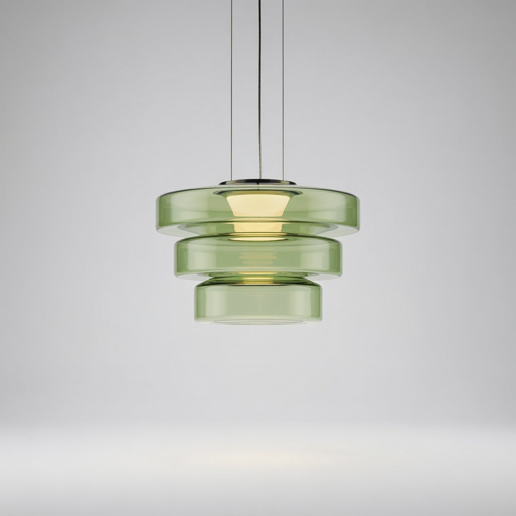 ZenorGlass | Élégante Lampe Suspendue en Verre Multicouche Moderne