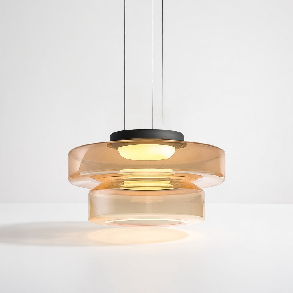 ZenorGlass | Élégante Lampe Suspendue en Verre Multicouche Moderne