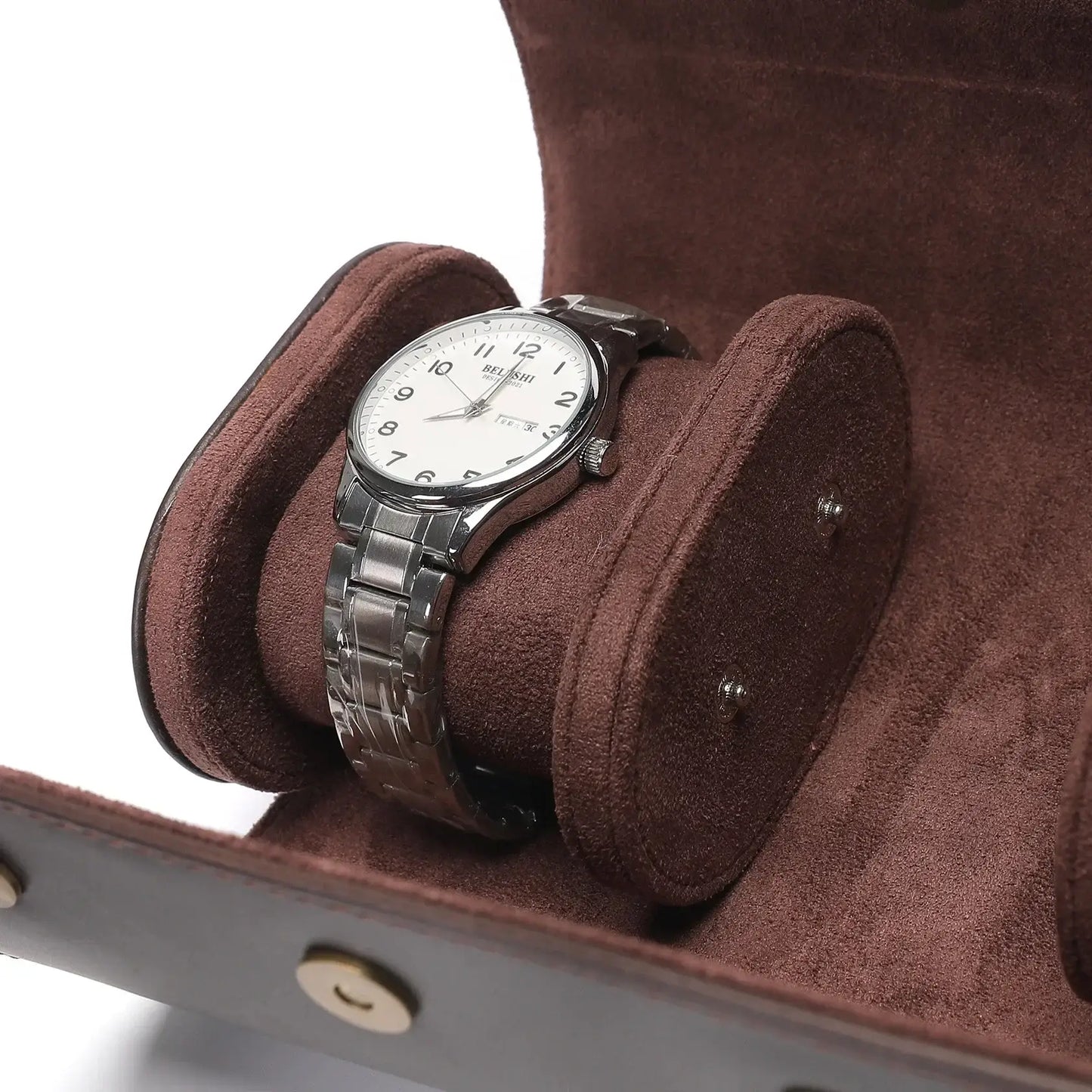 Écrin Atelier | Coffret montres double compartiment simili-cuir | Voyage sûr