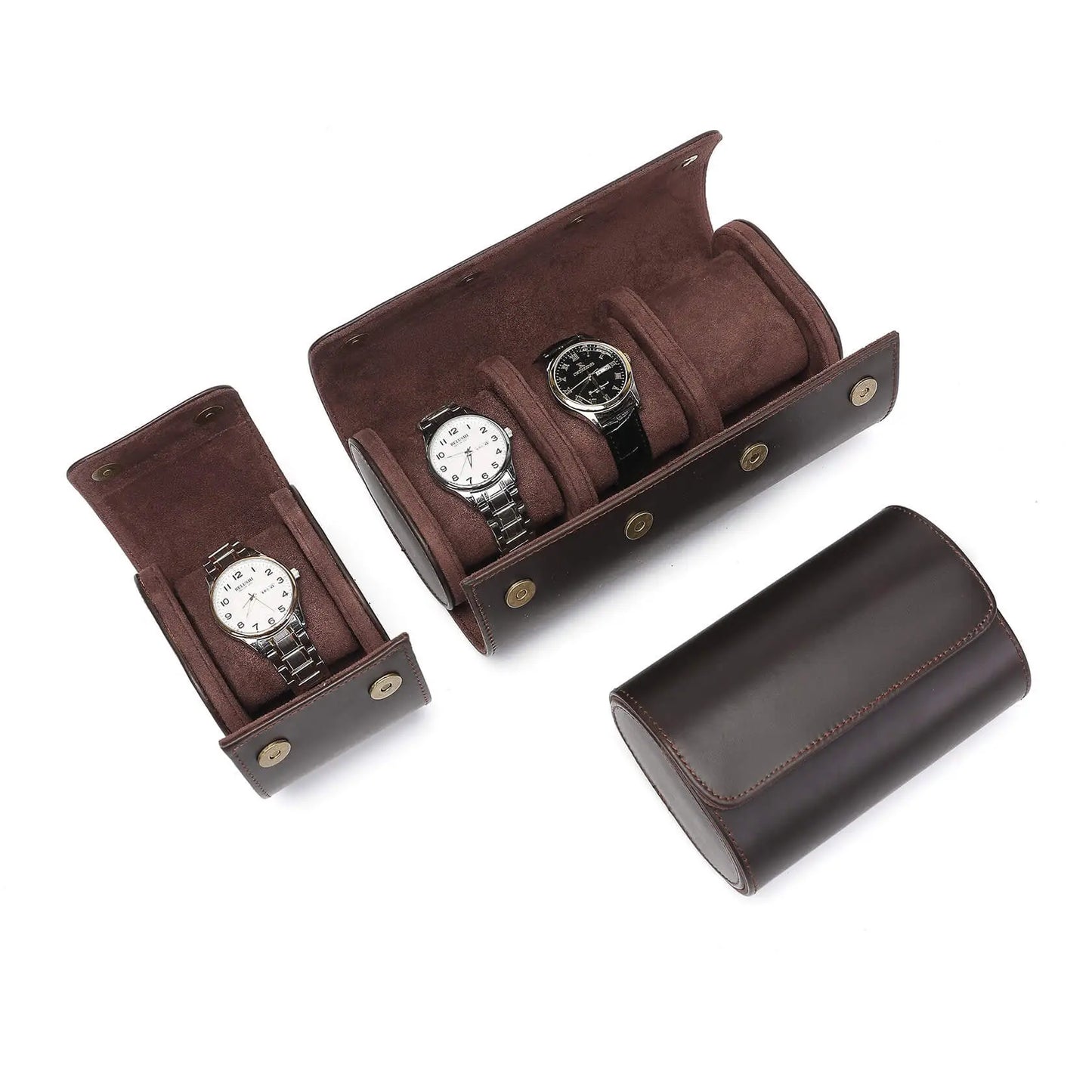 Écrin Atelier | Coffret montres double compartiment simili-cuir | Voyage sûr