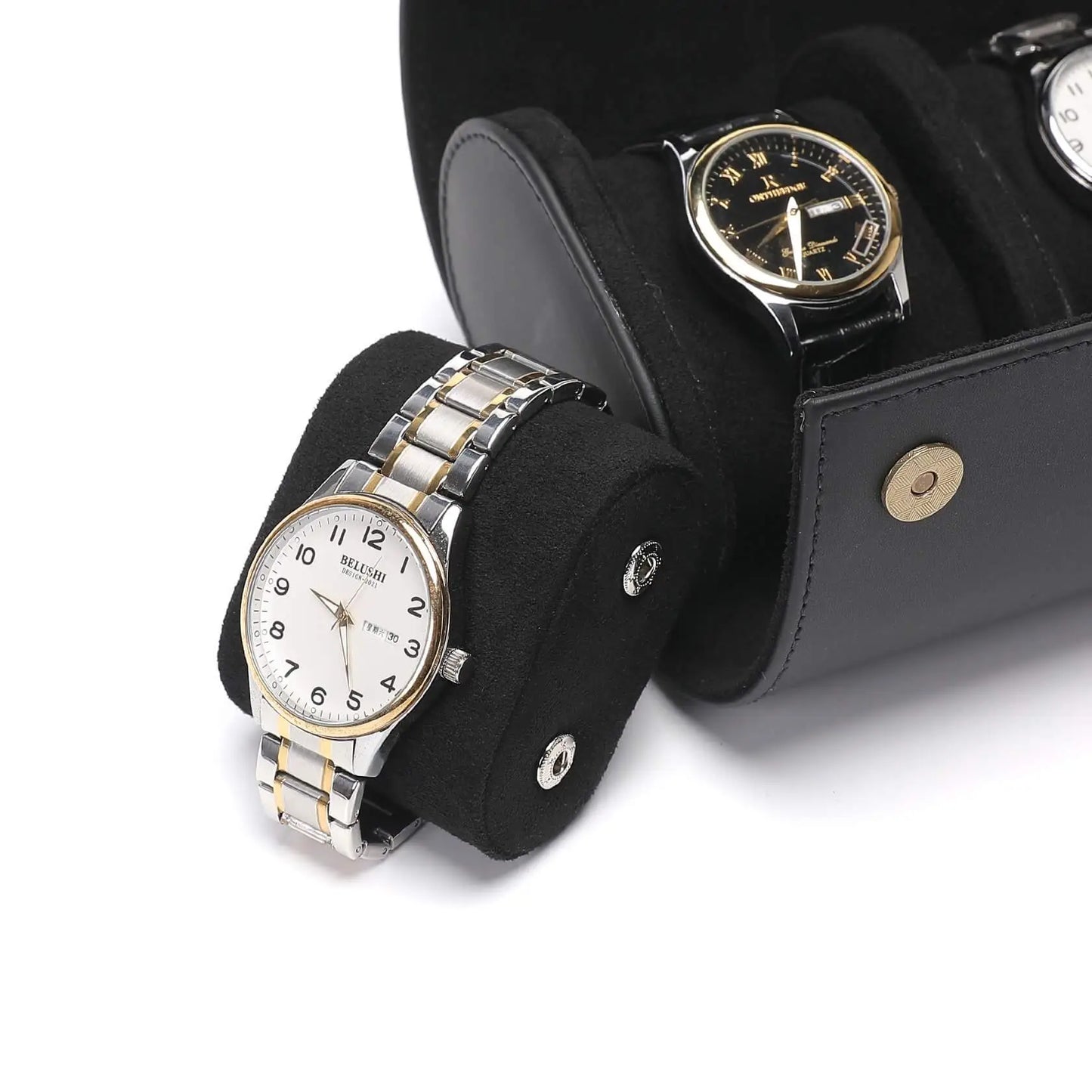Écrin Atelier | Coffret montres double compartiment simili-cuir | Voyage sûr