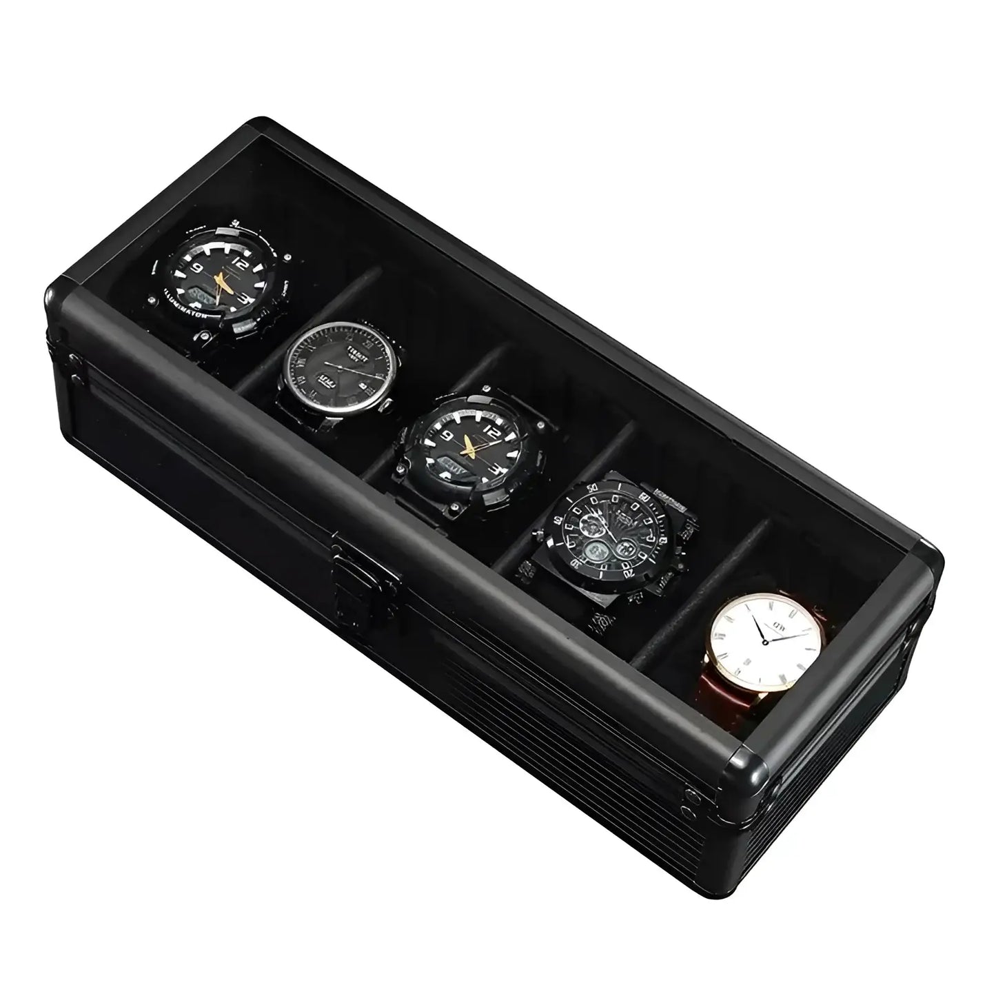 Ligne Élégance | Boîte à montres aluminium intérieur modulable | pour protection