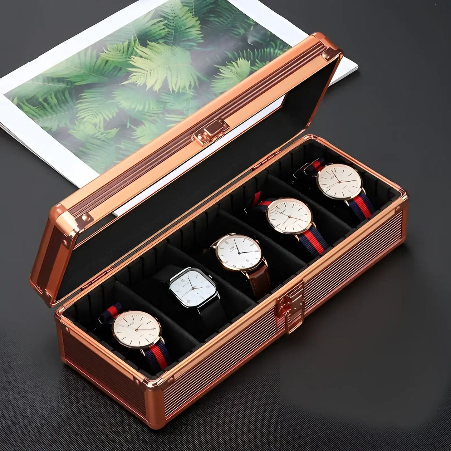 Ligne Élégance | Boîte à montres aluminium intérieur modulable | pour protection